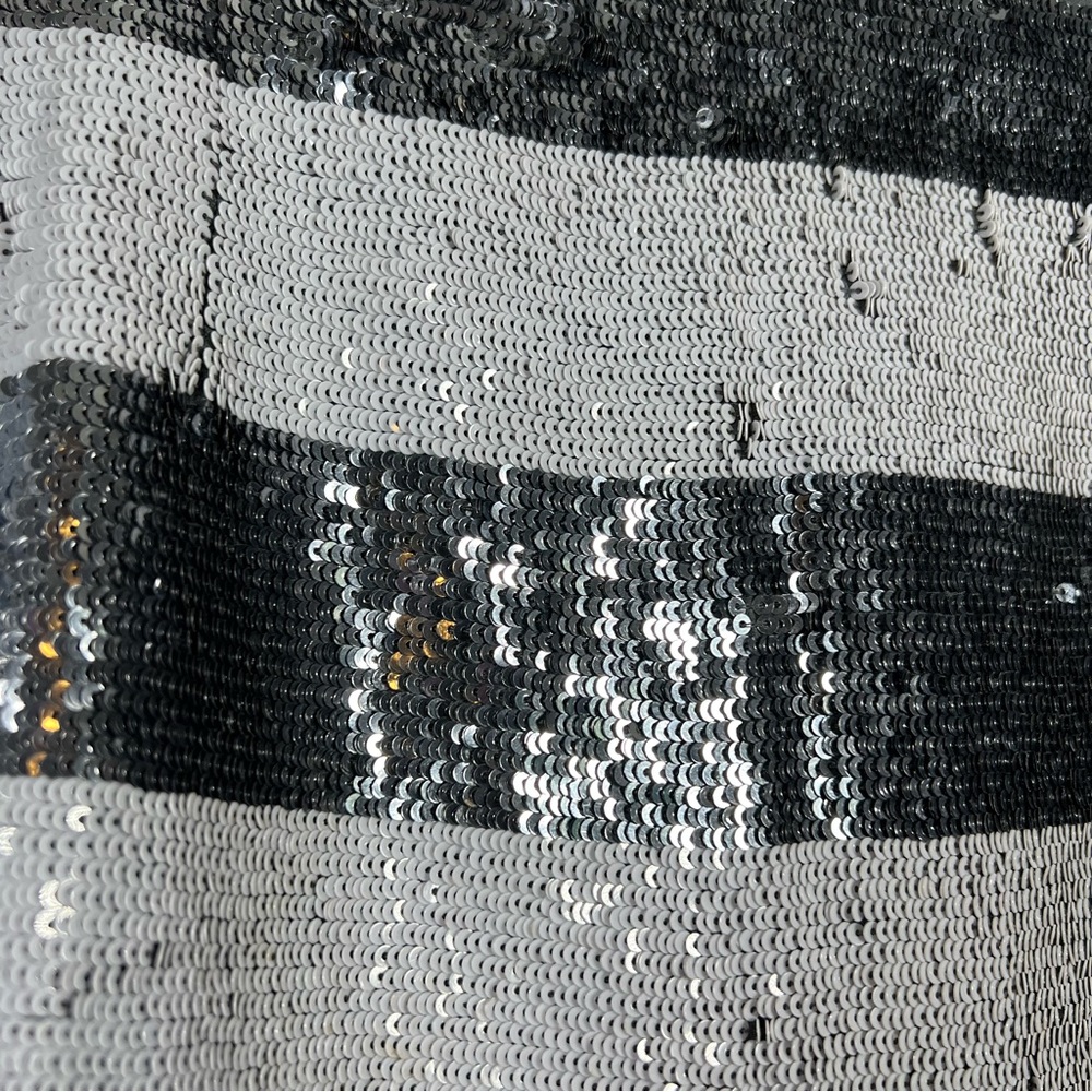NEW Haute Hippie Striped Metallic Sequins 100% Silk Mini Skirt $395 MSRP LARGE - Picture 8 of 16